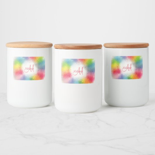 Abstrakte Monogramm-Vorlage Farbenfrost Moderner R Lebensmitteletikett (Flaschen)