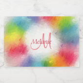 Abstrakte Monogramm-Vorlage Farbenfrost Moderner R Lebensmitteletikett (Einzelnes Label)