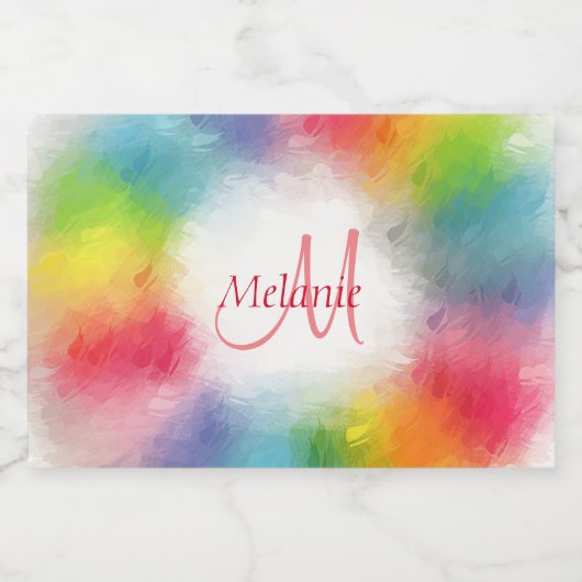 Abstrakte Monogramm-Vorlage Farbenfrost Moderner R Lebensmitteletikett (Einzelnes Label)