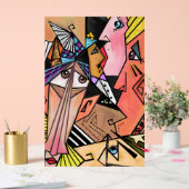 Abstrakte Mood Faces Art Cubism Stil Akryllische Z Acrylschild (Hochzeit)