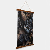Abstrakte Moody-Flora Wandteppich Mit Holzrahmen (Gewinkelt)