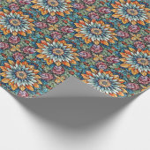 Abstrakte Mosaik-Blume Kaleidoskop Geschenkpapier (Ecke)