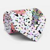 Abstrakte Mosaik-Blume Rose Rosa Graue Blüte Krawatte (Gerollt)