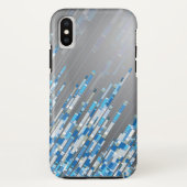 Abstrakte Mosaik-Kunst-blaue Digitalanschlüsse Case-Mate iPhone Hülle (Rückseite)