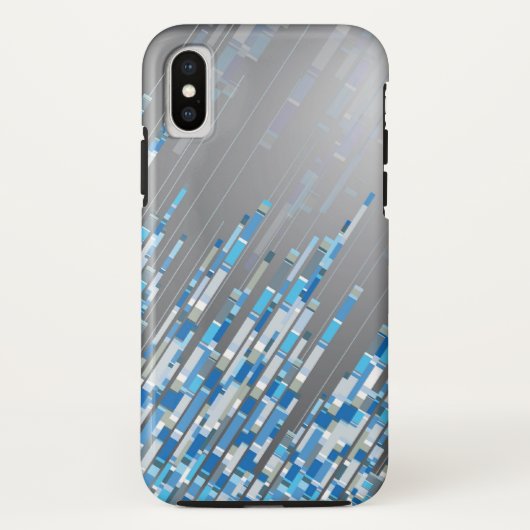 Abstrakte Mosaik-Kunst-blaue Digitalanschlüsse Case-Mate iPhone Hülle (Rückseite)