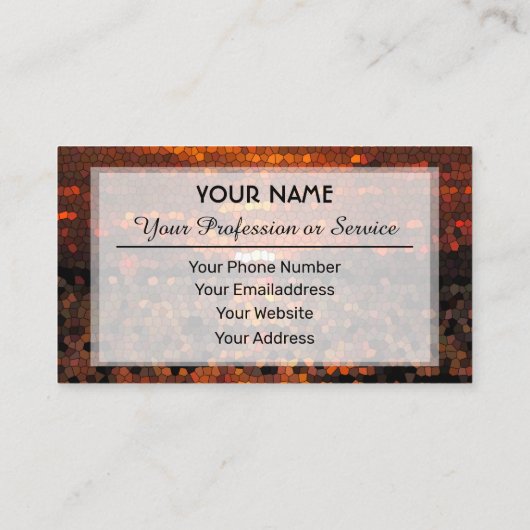 Abstrakte Mosaik-Sonnenuntergang-Fliesen Muster bu Visitenkarte (Rückseite)