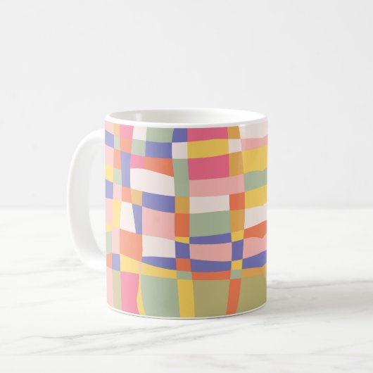 Abstrakte Mosaik-Tasse - Vibranntes Multicolor-Des Kaffeetasse (Vorderseite Links)