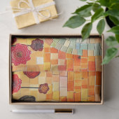 Abstrakte Mosaikfliesen-Silhouette einer Frau Seidenpapier (Geschenk)