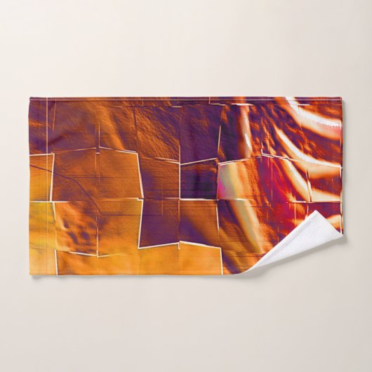 Abstrakte Mosaikkonstruktion aus rötlich-orangefar Badhandtuch Set (Handtuch)