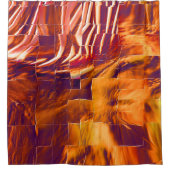 Abstrakte Mosaikkonstruktion aus rötlich-orangefar Duschvorhang (Vorderseite)