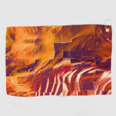 Abstrakte Mosaikkonstruktion aus rötlich-orangefar Golfhandtuch (Horizontal)