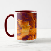 Abstrakte Mosaikkonstruktion aus rötlich-orangefar Tasse (Links)