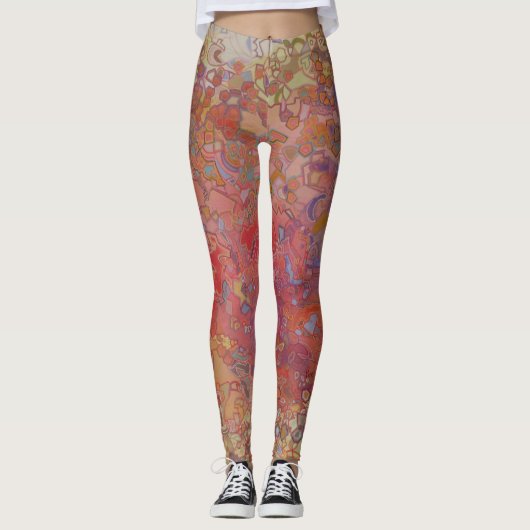 Abstrakte Mosaikkunst Leggings (Vorderseite)