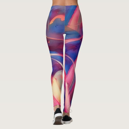 Abstrakte Motion Art farbenfrohe Leggings (Rückseite)
