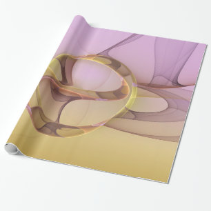 Abstrakte Motive Modernes Rosa Goldenes Fraktal Ku Geschenkpapier