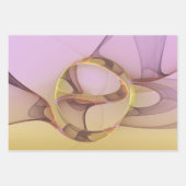 Abstrakte Motive Modernes Rosa Goldenes Fraktal Ku Geschenkpapier Set (Vorderseite 3)