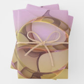 Abstrakte Motive Modernes Rosa Goldenes Fraktal Ku Geschenkpapier Set (Beispiel)