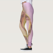 Abstrakte Motive Modernes Rosa Goldenes Fraktal Ku Leggings (Links)