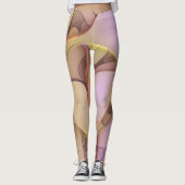 Abstrakte Motive Modernes Rosa Goldenes Fraktal Ku Leggings (Vorderseite)
