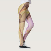 Abstrakte Motive Modernes Rosa Goldenes Fraktal Ku Leggings (Rechts)