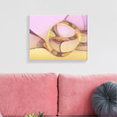 Abstrakte Motive Modernes Rosa Goldenes Fraktal Ku Leinwanddruck (Insitu (Wohnzimmer))