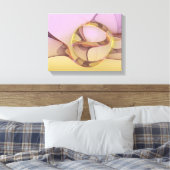 Abstrakte Motive Modernes Rosa Goldenes Fraktal Ku Leinwanddruck (Insitu (Schlafzimmer))