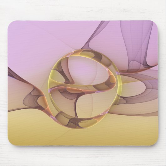Abstrakte Motive Modernes Rosa Goldenes Fraktal Ku Mousepad (Vorne)