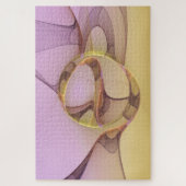 Abstrakte Motive Modernes Rosa Goldenes Fraktal Ku Puzzle (Vertikal)