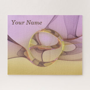 Abstrakte Motive Modernes Rosa Goldenes Fraktal Na Puzzle