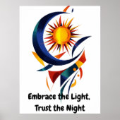 Abstrakte Motivierend Minimalistische Sonne und Mo Poster (Vorne)