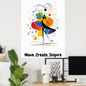 Abstrakte Motivierend Minimalistische Tanzkunst Poster (Heimbüro)