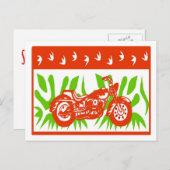 Abstrakte Motorradweihe Feiertagspostkarte (Vorne/Hinten)