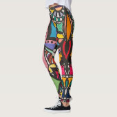 abstrakte Multikolle Muster Leggings (Links)