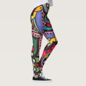 abstrakte Multikolle Muster Leggings (Rechts)