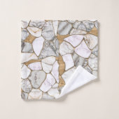 Abstrakte Murmeltiere und Goldvoronoi Badhandtuch Set (Waschlappen)