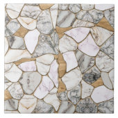 Abstrakte Murmeltiere und Goldvoronoi Fliese (Vorderseite)