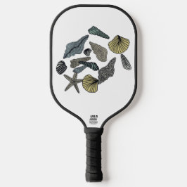 Abstrakte Muscheln auf Paddel Pickleball Schläger
