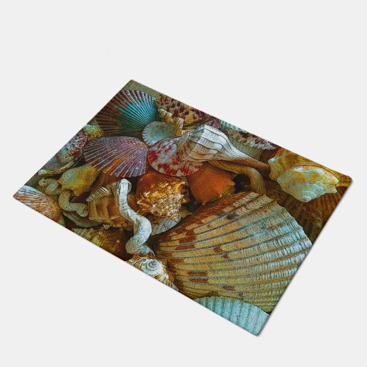 Abstrakte Muscheln Fußmatte (Schrägansicht)