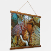 Abstrakte Muscheln Wandteppich Mit Holzrahmen (Gewinkelt)