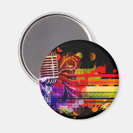 Abstrakte Musik Magnet (Vorderseite/Rückseite)