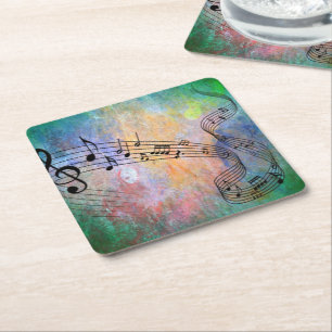 abstrakte Musik Rechteckiger Pappuntersetzer