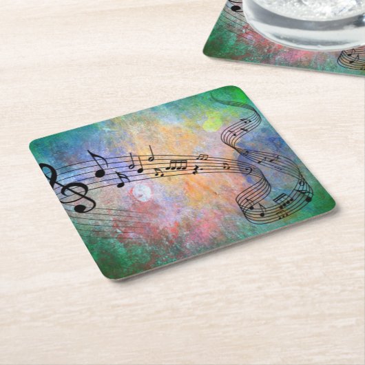 abstrakte Musik Rechteckiger Pappuntersetzer (angewinkelt)