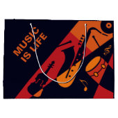 Abstrakte Musik - Sondertext Große Geschenktasche Geschenktüte (Rückseite)