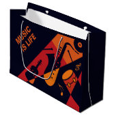 Abstrakte Musik - Sondertext Große Geschenktasche Geschenktüte (Vorderseite Schrägansicht)