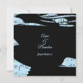 Abstrakte Musik Thema Hochzeit Einladung Blau (Rückseite)