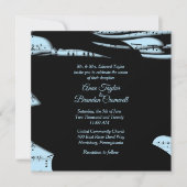 Abstrakte Musik Thema Hochzeit Einladung Blau (Vorderseite)