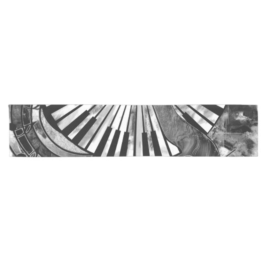 Abstrakte Musikkunst - Graustufen-Mischtexte Kurzer Tischläufer (Horizontal)