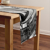 Abstrakte Musikkunst - Graustufen-Mischtexte Kurzer Tischläufer (Beispiel)