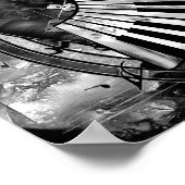 Abstrakte Musikkunst - Graustufen-Mischtexte Poster (Ecke)