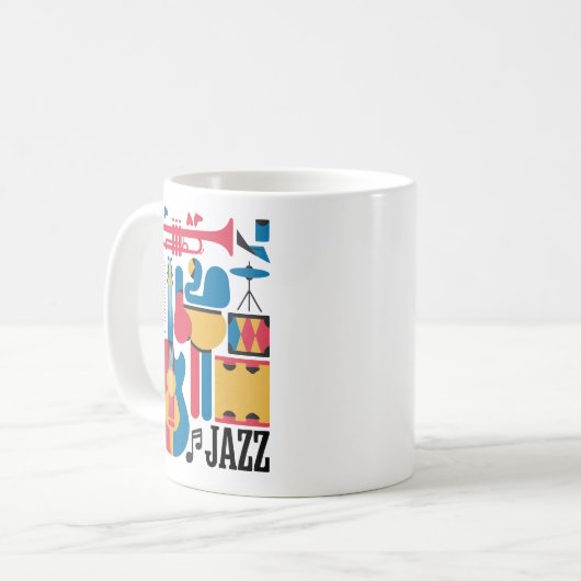 abstrakte Musikkunst Kaffeetasse (Vorderseite Links)